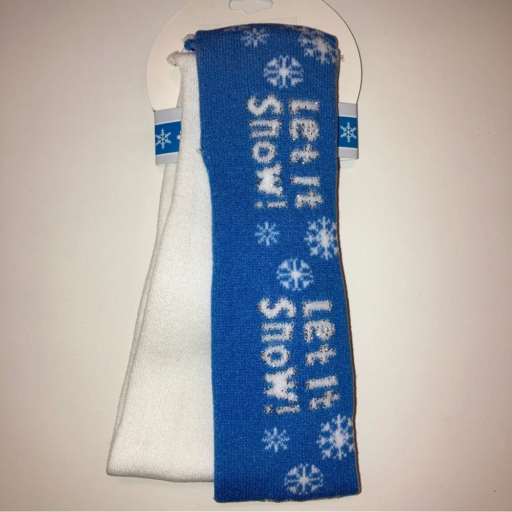 NEW Y2K 2pc Stretchy Winter Headbands Let It Snow Retro Hair Accessories